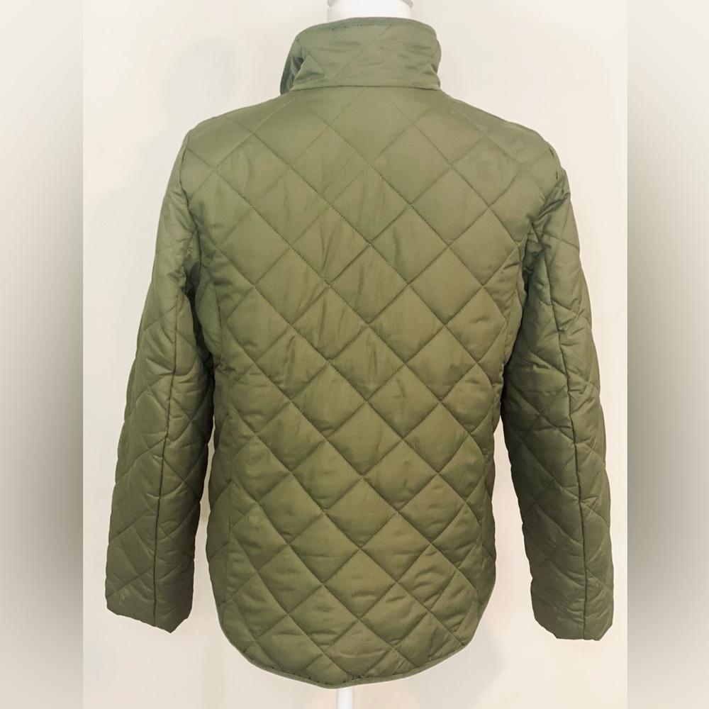J Crew Quilted Puffer Jacket Corduroy Olive Green Small Women’s Cabincore - Picture 5 of 9